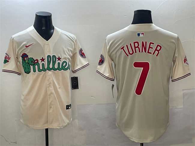 Men%27s Philadelphia Phillies #7 Trea Turner Cream Phanatic Limited Stitched Jersey->philadelphia phillies->MLB Jersey